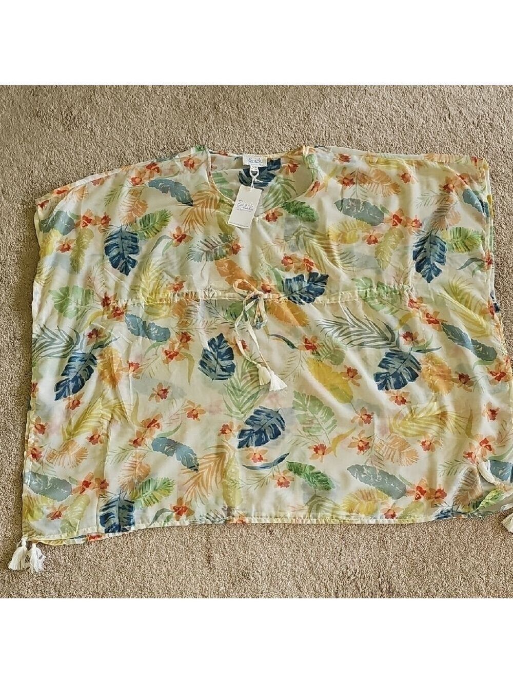 Beachlunchlounge Blue and Green Tropical Cover-Up